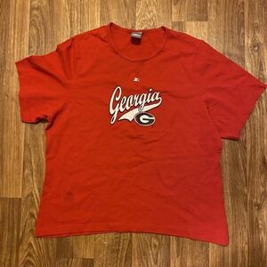 Y2K Starter Georgia Bulldogs Shirt Women 1X‎ Black Label Bust 43-45" Hips 46-48"